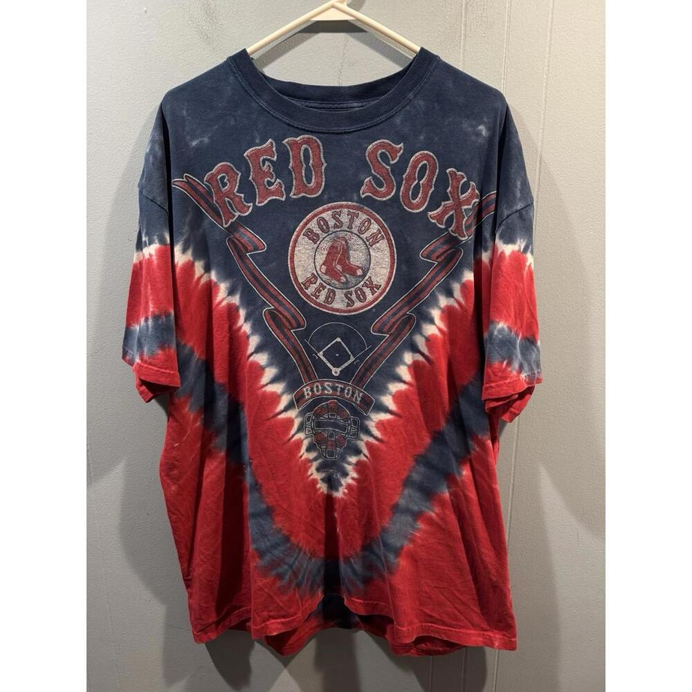 Mens Liquid Blue Tye-Dye Boston Red Sox T Shirt, Size XL Baseball MLB Sports Tee